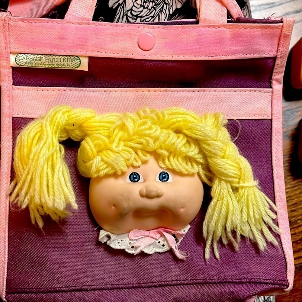 Vintage 1983 Cabbage Patch Kids Doll Face Canvas Girl’s Purse Tote  Bag